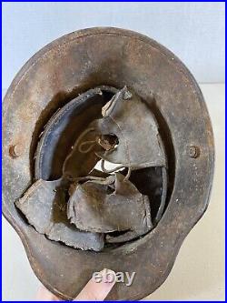 WWI or WWII German foot soldier helmet bullet holes ww1 ww2 world war 11B55