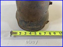 WWI or WWII German foot soldier helmet bullet holes ww1 ww2 world war 11B55