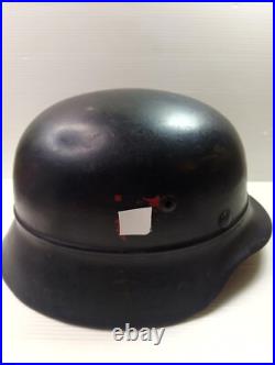 WWII 1939 German Heer Double Decal M35 Beaded Helmet /AUTHENTIC