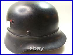 WWII 1939 German Heer Double Decal M35 Beaded Helmet /AUTHENTIC