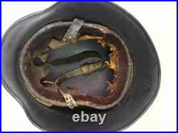 WWII 1939 German Heer Double Decal M35 Beaded Helmet /AUTHENTIC