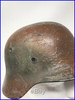 WWII 4th Infantry CPL. Jasko Utah Beach D-Day Captured 709th German Helmet Relic