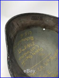 WWII 4th Infantry CPL. Jasko Utah Beach D-Day Captured 709th German Helmet Relic