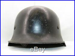 WWII Double Decal German Police/Fireman's Helmet withFlap ID'ed Max Beifa
