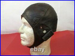 WWII Era German Luftwaffe Pilot's Leather Flight Helmet Very NICE Condition #2