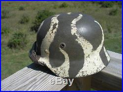 WWII Finnish Camo Issued German Made M35 Helmet Size 64 WW2 Finland No Decals
