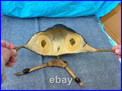 WWII GERMAN LUFTWAFFE LKpW 101 WINTER LEATHER FLIGHT HELMET NICE CONDITION