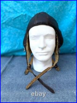 WWII GERMAN LUFTWAFFE LKpW 101 WINTER LEATHER FLIGHT HELMET NICE CONDITION