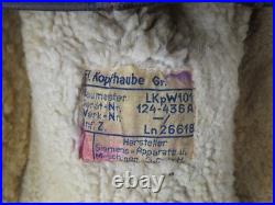 WWII GERMAN LUFTWAFFE LKpW 101 WINTER LEATHER FLIGHT HELMET NICE CONDITION