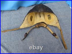 WWII GERMAN LUFTWAFFE LKpW 101 WINTER LEATHER FLIGHT HELMET NICE CONDITION