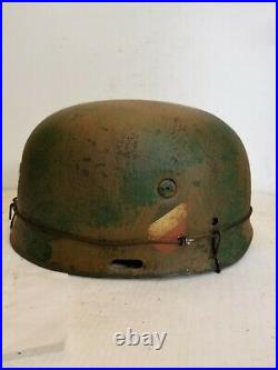 WWII GERMAN M37 Paratrooper HELMET WithHand Aged Paint Work and Liner