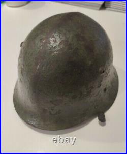 WWII GERMAN TYPE M36 BULGARIAN STEEL HELMET With STRAP/ LINER VINTAGE WW2