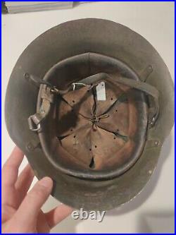 WWII GERMAN TYPE M36 BULGARIAN STEEL HELMET With STRAP/ LINER VINTAGE WW2