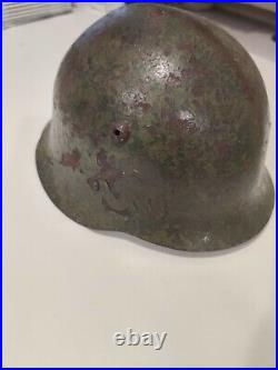 WWII GERMAN TYPE M36 BULGARIAN STEEL HELMET With STRAP/ LINER VINTAGE WW2