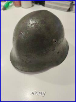 WWII GERMAN TYPE M36 BULGARIAN STEEL HELMET With STRAP/ LINER VINTAGE WW2