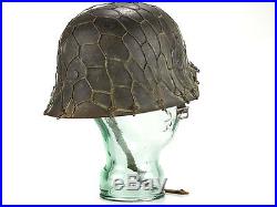 WWII German Army M1942 Chicken Wire Mesh Helmet