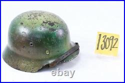 WWII German Army Mod. 35 Camo Painted Helmet Size/Maker ET64
