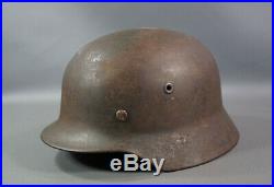 WWII German Army Wehrmacht M40 Steel Combat Helmet Size Q62 w Linear Authentic