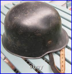 WWII German Black M34 Fire Police Helmet