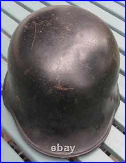 WWII German Black M34 Fire Police Helmet