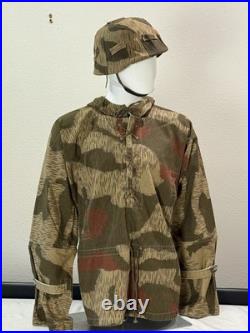 WWII German Camo Winter REVERSIBLE Field Jacket & HELMET COVER Repro XL XXL WW2