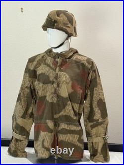 WWII German Camo Winter REVERSIBLE Field Jacket & HELMET COVER Repro XL XXL WW2