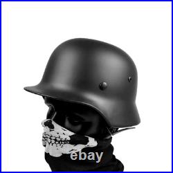 WWII German Elite M35 Steel Helmet Stahlhelm Retro Replica Headwear Glossy Black
