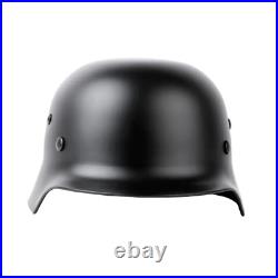 WWII German Elite M35 Steel Helmet Stahlhelm Retro Replica Headwear Glossy Black