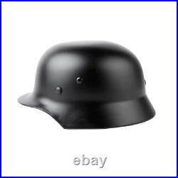 WWII German Elite M35 Steel Helmet Stahlhelm Retro Replica Headwear Glossy Black