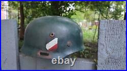 WWII German Fallschirmjager Paratrooper Helmet! Factory stamp