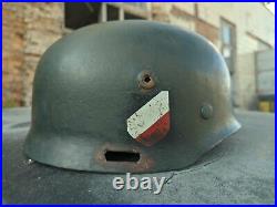 WWII German Fallschirmjager Paratrooper Helmet! Factory stamp #1