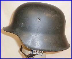 WWII German Helmet Complete-Fresh Estate buy! Un-touched Original Big Size 66