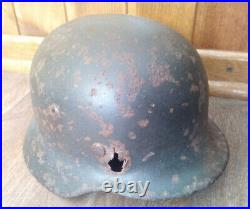 WWII German Helmet In Native Paint