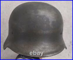WWII German Helmet M40/ EF64 with signature uffz