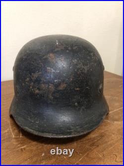 WWII German Helmet Reissue Camo Helmet Q64 Original Complete