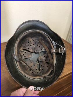 WWII German Helmet Reissue Camo Helmet Q64 Original Complete