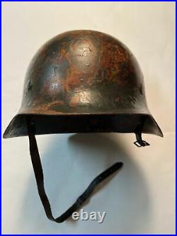 WWII German Helmet With Chin Strap No Liner / Estate Item