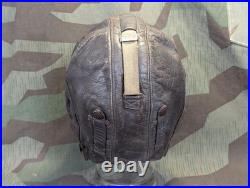 WWII German Luftwaffe Leather Flight Helmet LKpW101 Skull Cap Hat Siemens 1940s