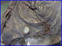 WWII German Luftwaffe Leather Flight Helmet LKpW101 Skull Cap Hat Siemens 1940s