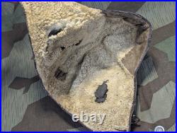 WWII German Luftwaffe Leather Flight Helmet LKpW101 Skull Cap Hat Siemens 1940s