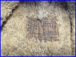 WWII German Luftwaffe Leather Flight Helmet LKpW101 Skull Cap Hat Siemens 1940s
