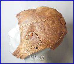 WWII German Luftwaffe Pilot Aviator Brown Leather Flying Flight Helmet H. D WWII German Luftwaffe Pilot Aviator Brown Leather Flying Flight Helmet H. D