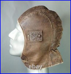 WWII German Luftwaffe Pilot Aviator Leather Winter Fur Flying Flight Helmet