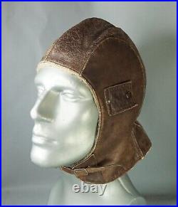 WWII German Luftwaffe Pilot Aviator Leather Winter Fur Flying Flight Helmet