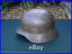WWII German M-35 or M-40 Single Decal Helmet Heavy and solid