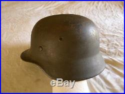WWII German M-40 Helmet EF64 #1248 Vet Bringback Untouched Since WWII, Named KIA