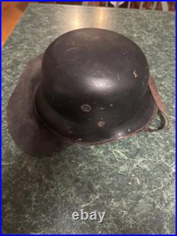 WWII German M34 Civil Police Fire Helmet Original Steel Stahlhelm Vintage