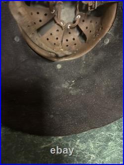 WWII German M34 Civil Police Fire Helmet Original Steel Stahlhelm Vintage