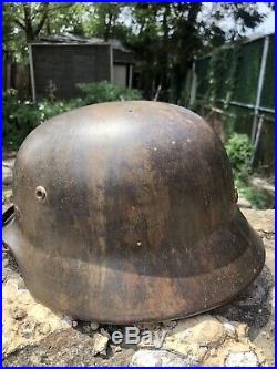 WWII German M35 Camouflage Helmet