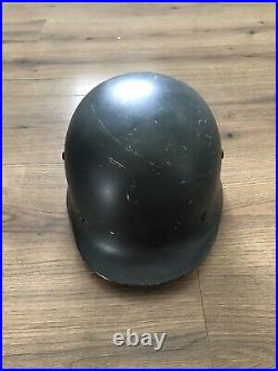 WWII German M35 Helmet ET-70 1575 R. Larsen Berlin 1939 Leather Strap